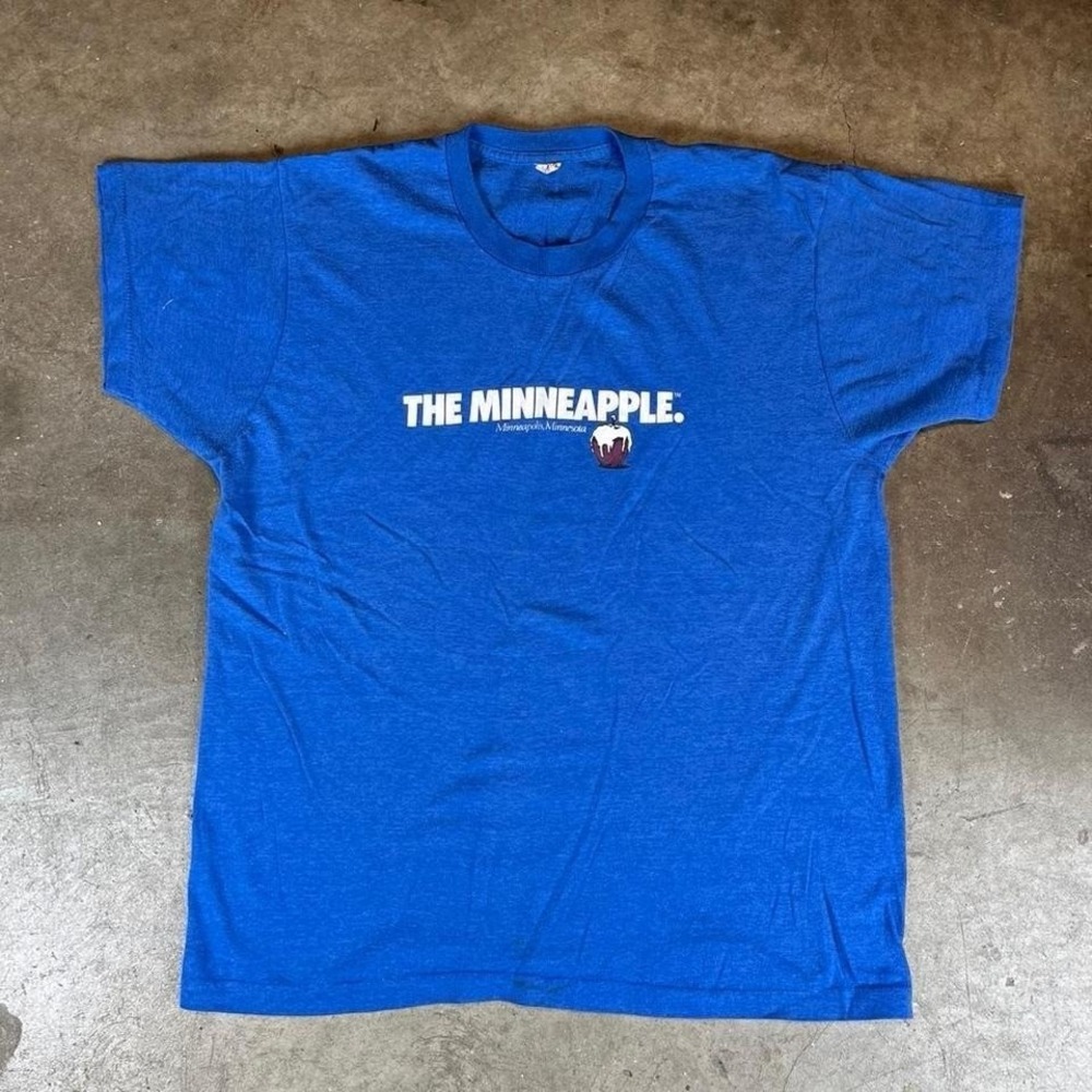 Vintage 90s single stitch The Minneapple‎ blue t-shirt Womens Medium